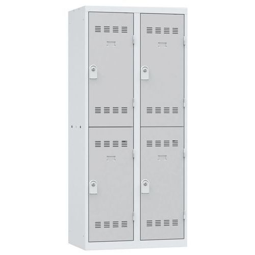 Vestiaire 2 Colonnes 400mm 2 Cases Clés Gris