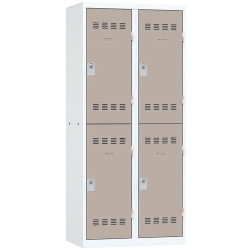 Vestiaire 2 Colonnes 400mm 2 Cases Clés Taupe