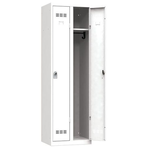 Vestiaire Bureau 2 Colonnes 300mm Moraillon Blanc