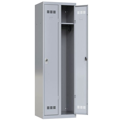 Vestiaire Bureau 2 Colonnes 300mm Moraillon Aluminium