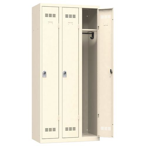 Vestiaire Bureau 3 Colonnes 300mm Moraillon Beige