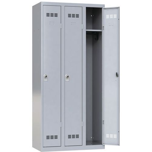 Vestiaire Bureau 3 Colonnes 300mm Moraillon Anthracite