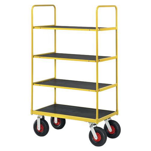 Chariot Haut 4 Plateaux - Force 400 Kg - Roue Pleine