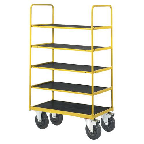 Chariot Haut 5 Plateaux - Force 400 Kg - Roue Pleine