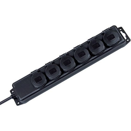 Socle 6 Prises Noir Ip44 Avec Volets