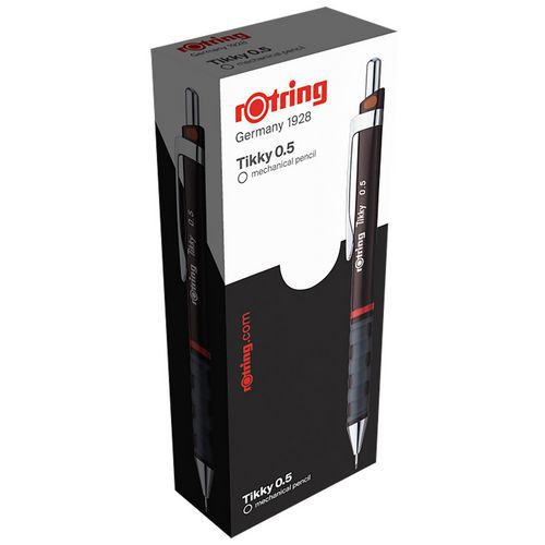 Boîte De 12 Porte-mines Rotring® Tikky Ii 0.5 Mm Corps Noir