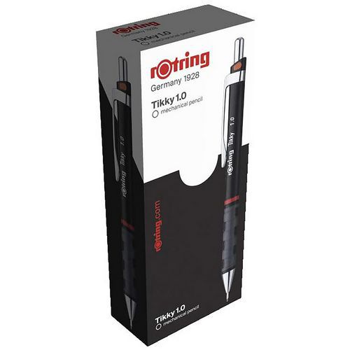 Boîte De 12 Porte-mines Rotring® Tikky Ii 1.0 Mm Corps Noir