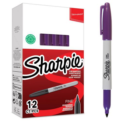 Marqueur Permanent Pointe Fine -12 - Violet - Sharpie®