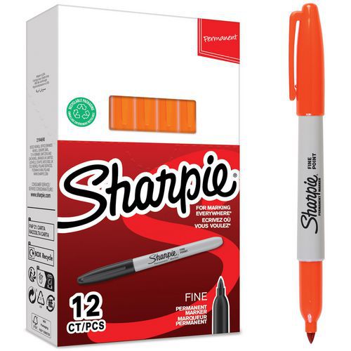 Marqueur Permanent Pointe Fine - 12 - Orange - Sharpie®