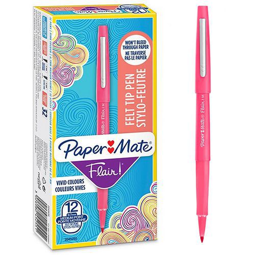 Boîte De 12 Stylos Feutre Flair® - Rose - Paper Mate®