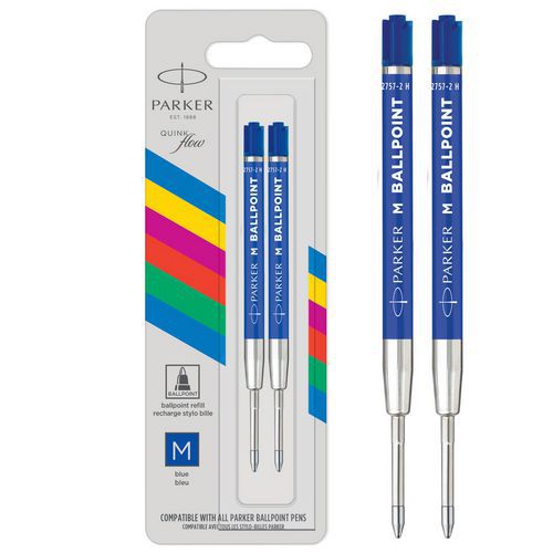 Lot De 2 Recharges Pour Stylo Parker®- Encre Bleue - Parker®