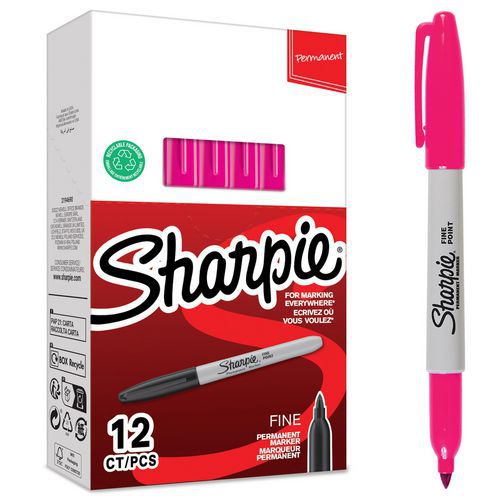 Marqueur Permanent Pointe Fine - 12 - Magenta - Sharpie®