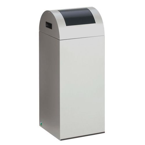 Poubelle Tri Anti-feu - 60 L - Argent Trappe Anthracite