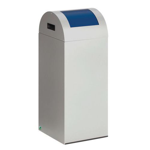 Poubelle Tri Anti-feu - 60 L - Argent Trappe Bleu