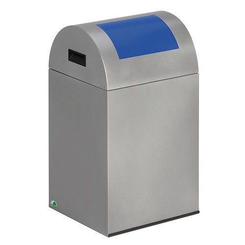 Poubelle Tri Anti-feu - 43 L - Argent Trappe Bleu