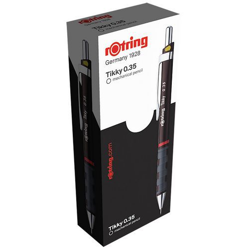 Boîte De 12 Porte-mines Rotring® Tikky Ii 0.35 Mm Corps Noir