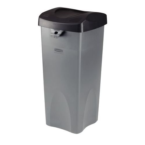 Poubelle Jardin 110L Spetebo - Conteneur Carré Avec Roulettes, Noir, Résistant Intempéries