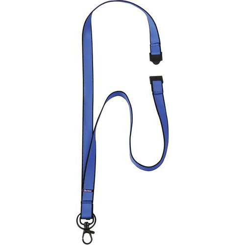 Cordon Plats Textiles - Bleu - Avec Mousqueton