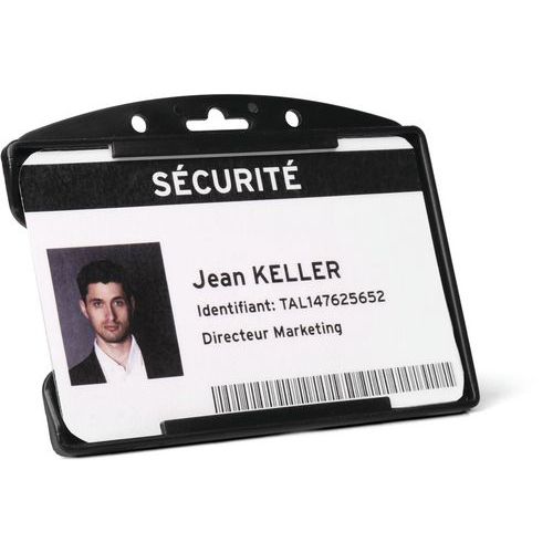 Porte-carte De Sécurité - Face Ouverte 1 Carte - Noir