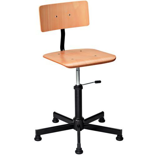 Siège D'atelier En Bois Avec Patins Assise Hauteur 47 à 62 Cm