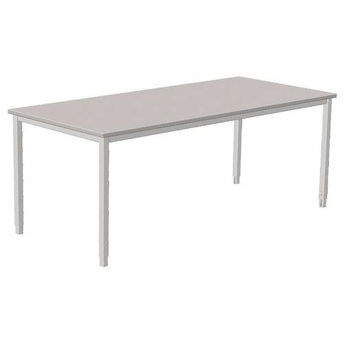 Robberechts - Bureau droit Combi-Classic 160x80cm Gris Clair - Mélaminé - 4 Pieds Métal - Style Classique