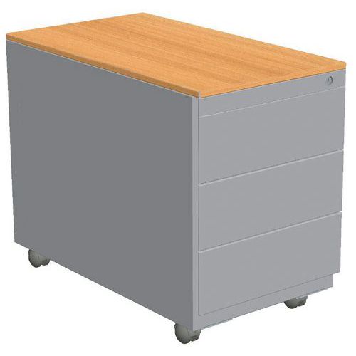 Robberechts - Caisson mobile à tiroirs Combi-Classic Aluminium Gris - 3 Tiroirs - Mobile et Éco-responsable