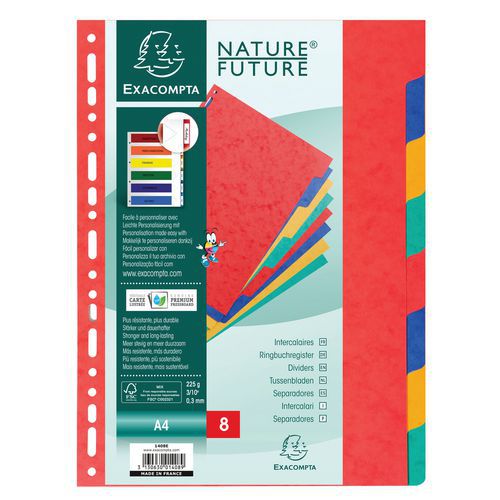 Set De 8 Intercalaires Carte Lustrée 225g A4