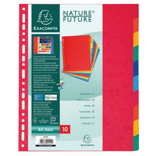 Set De 10 Intercalaires Carte Lustrée 225g A4 Maxi
