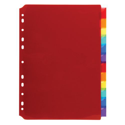 Set De 12 Intercalaires Pp Couleur Avec Porte Ã‰tiquette A4