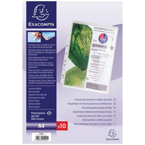 Sachet De 10 Pochettes à Soufflet Avec Rabat Latéral Pp A4