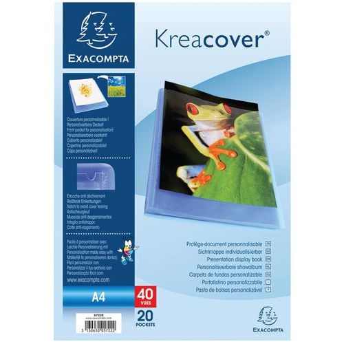 Protège-documents Bleu Pp Semi Rigide KreacoverÂ® 40 Vues A4