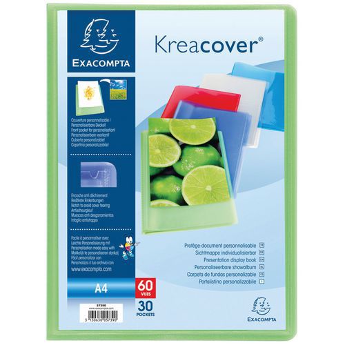 Set 8 Protège-documents Pp KreacoverÂ® 100 Vues A4 Assortis