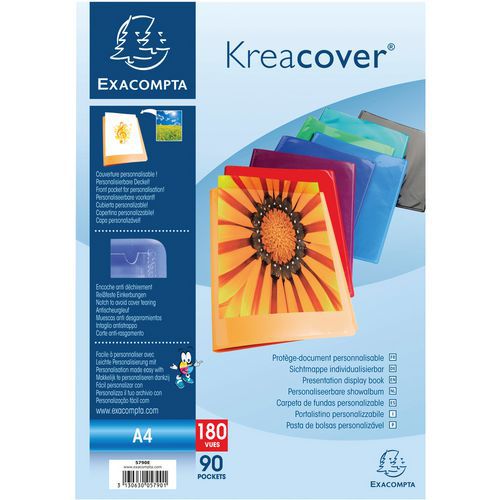 Set 8 Protège-document Pp Semi Rigide KreacoverÂ® A4 Assortis