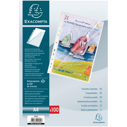 Etui Carton De 100 Pochettes Ouverture Haut-côté Format A4