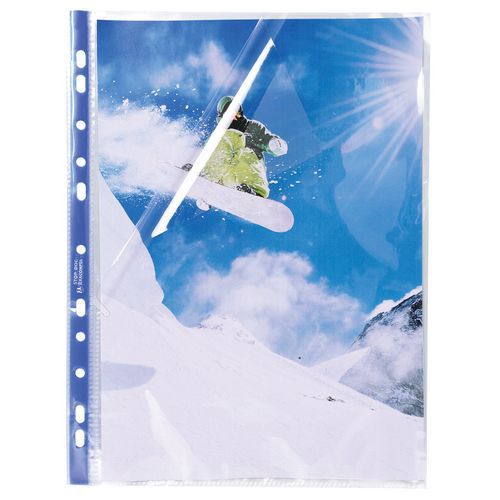 Sachet De 10 Pochettes Perforées Stop Doc Ouverture Coin A4