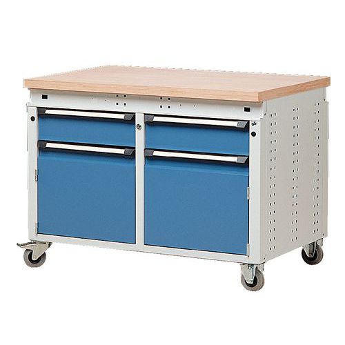 Servante Mobile Larg.1150 2tiroirs+2porte S / Multiplis