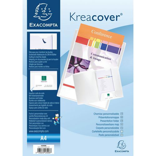 Chemise De Présentation Pp Souple Krea Cover - A4 Blanc
