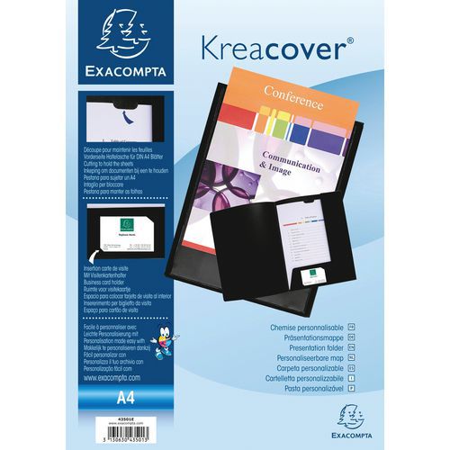 Chemise De Présentation Pp Souple Krea Cover - A4 Noir
