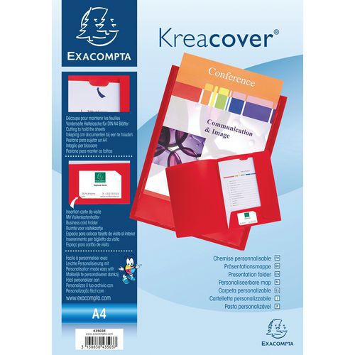 Chemise De Présentation Pp Souple Krea Cover - A4 Rouge