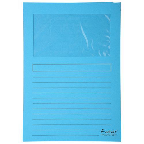 Paquet 25 Chemises Fenêtre Forever 120g/m² 22x31cm Bleuclair