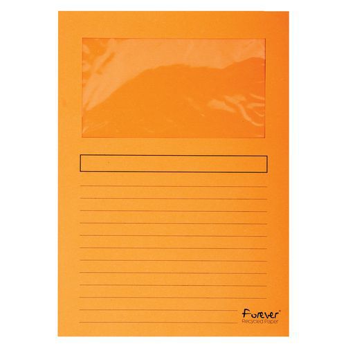 Paquet 25 Chemises à Fenêtre Forever 120g/mÂ² 22x31cm Orange