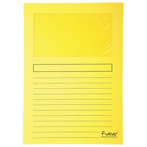 Paquet 25 Chemises à Fenêtre Forever 120g/mÂ² - 22x31cm Jaune