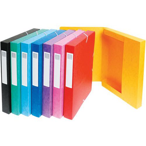 Set De 8 Boîtes Exabox Dos 25mm Carte Lustrée A4 Assorties