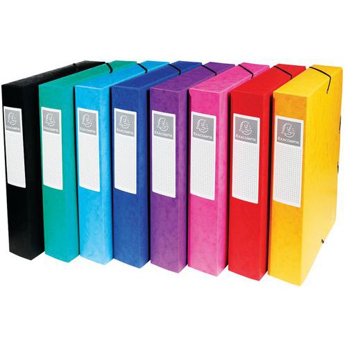 Set De 8 Boîtes Exabox Dos 60mm Carte Lustrée A4 Assorties