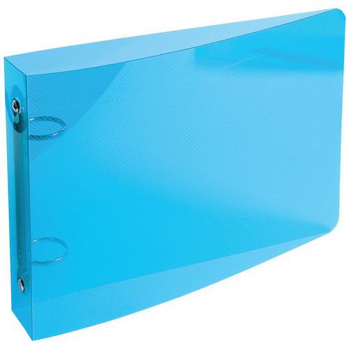 Classeur Pour Fiches Bristol 125x200 2 Anneaux 25mm Pp Bleu