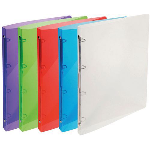 Set De 30 Classeurs 4 Anneaux 15 Mm Pp Crystal A4 Assorties
