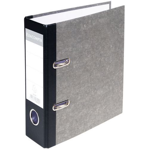 Classeur Levier Papier Marbre Gris De 70mm A5 Vertical Gris