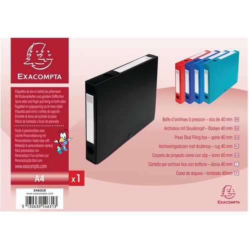 Boite De Classement à Pression 40mm Pp 7/10e Opaque A4 Noir