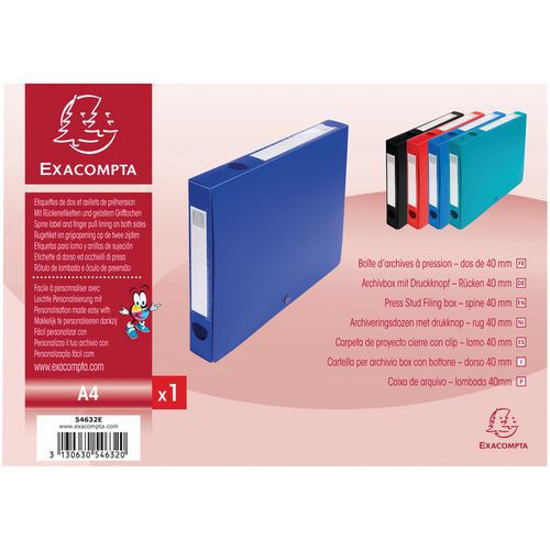 Boite De Classement à Pression 40mm Pp 7/10e Opaque A4 Bleu