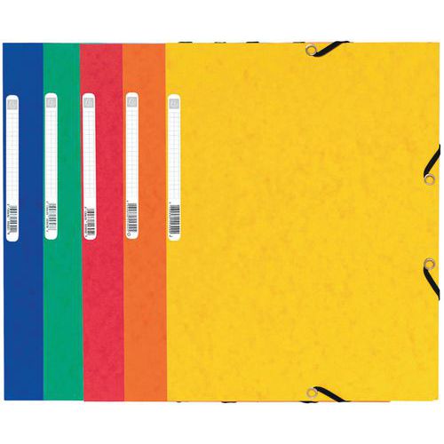 Set 125 Chemises 3 Rabats Carte Lustrée 355gmÂ² A4 Assorties